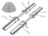 Olympic Barbell Bar 50cm Heavy Duty Dumbbell Handles Pair of Steel 100kg Weight Capacity with Spring V985-OLYMPICBARBELL