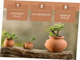Miniature Tiny Clay Pots Pottery Planter Flower for DIY Garden Plants and Office/Desktop/Windowsill V1366-AZ2-W-09799