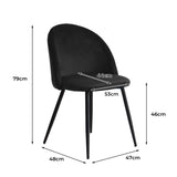 Levede 6x Dining Chairs Kitchen Cafe Black CH1037-2-BKX3