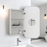 Rectangle Wall Hung Bathroom Mirror Shaving Cabinet Vanity Matte White V63-837551