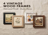 4Pcs Vintage Picture Frame with Retro Wood Grain Flexible Placement Farmhouse Photo Frame for Home V1366-AZ2-W-14975