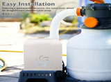 White Plastic Outdoor Pool Pump Cover with Ventilation for and Weather Resistance V1369-AZ3-W-19192