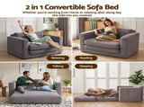 Artiss 2 Seater Corduroy Convertible Sofa Bed Pull Out Boneless Couch Grey SBED-M-FLD05-2S-GY