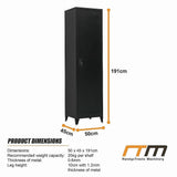 Single-Door Metal Tall Cabinet Shelf Storage for Home Office Gym V63-844461