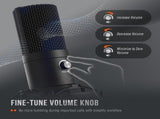 Studio Condenser USB Microphone Computer PC Microphone Kit with Adjustable Boom Arm Stand Shock V1192-AZ-W-31825