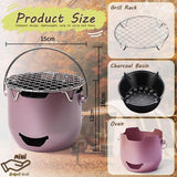 Grill - Portable Charcoal Grill - Mini Stainless Steel Charcoal Grill - Small Outdoor Grill V1188-ZXY-131-709