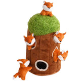 6Pcs/set Interactive Squeaky Hide & Seek Activity Plush Soft Dog Toy Stuffing Burrow Optional Animal V1192-AZ-W-23271