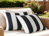 18" x 18" Throw with Inserts, Pack of 2 Outdoor Waterproof Striped Pillow, Square Decorative V1258-DP02-C-3211