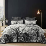 Bianca Boscage Black Forest Printed Quilted Polyester Coverlet Set Single/Double V442-BCA-COVERLETS-BOSCAGE-BLACK-DS