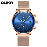 men's ultra-thin leather strap luminous waterproof date calendar V1347-937-16747-ROS-MAN