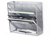 5 Tier Wall File Organizer Vertical Placement Glossy Edges Wall Mount File Holder with Hanging Hole V1294-YM0512-3117220266312