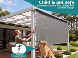 Instahut 3X2.5M HDPE Straight Drop Awning Outdoor Roller Blind Shade Screen Grey AWN-B-DOWN-HDPE-30-GR