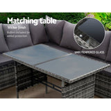 Gardeon Outdoor Furniture Dining Setting Sofa Set Lounge Wicker 9 Seater Mixed Grey ODF-SDBOSS-3OTM-GE