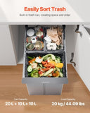 VEVOR Pullout Trash Can for Kitchen Cabinets, 201010L Double Under Sink Garbage Waste Recycling V952-CFLJTDTHSST4PX1IZV0