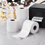 4 Rolls Direct Thermal Labels Paper Printer Paper Barcode Shipping Stickers TH-LABEL-100X150-4-WH