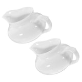 Set of 2 Ceramic Gravy Boats with Handle, Portable Sauce Dispensers for Kitchen and Dining Table V1370-AZ4-15044