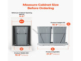Pullout Trash Can for Kitchen Cabinets,Double Under Sink Garbage Recycling Bin, Under Mount V952-CFLJTDTHSST5OB5S2V0