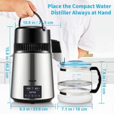 4L Water Distiller 1.5L/H Distilled Water Maker Timing Dual-Temp Silver V952-DSD15LH4L220VJCC4V3