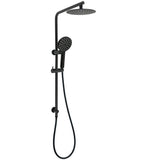 WELS Matt Black Round 2in1 8" Shower Head Sliding Rail Arm 3 Modes Handheld Set V1233-C4902B22PHR002M4CBKSR108B