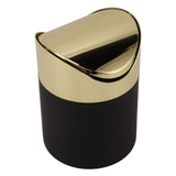 Desktop Trash Can Stainless Steel Household Mini Trash Basket Clamshell Paper Basket with Gold Lid V1294-YM0716-3117220182911