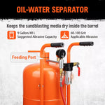 40L Sandblasting Tank Portable Sand Grit Blaster Abrasive Gun Car Trucks V465-86423