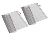 2Pcs Fireplace Mesh Screen Curtains Black Metal Panels with Handles for Hearth V1192-AZ-W-30717