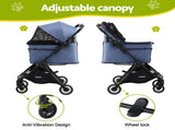 i.Pet Pet Stroller Pram Gravity Folding Dog Cage Large Travel Pushchair 4 Wheels PET-STROLLER-110G-BL