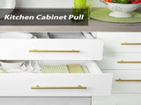 (4-Pack) Cabinet Handles 8.6" Satin Gold Cabinet Pulls Handles for Cabinets and Drawers Cabinet V1366-AZ2-W-06524