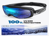 OutdoorMaster Ski Goggles with Cover Snowboard Snow Goggles OTG Anti-Fog -100% UV Protection-OM-18 XFOM-SG18PC-BK