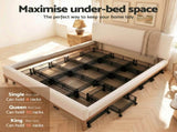 Artiss 4X Under Bed Storage Containers Metal Boxes Quilt Organiser with Wheels UBS-A-MET01-BKX4