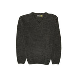 100% Shetland Ragg Wool V Neck Knit Jumper Pullover Mens Sweater Knitted - Charcoal - S V563-SW-VN-CHRCOL29-S