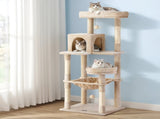 i.Pet Cat Tree 143cm Tower Scratching Post Trees Scratcher Condo House Beige PET-CAT-M143-BE