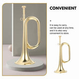 Small Trumpet Bugle Brass Golden Horn Simple Beginner Wind Instrument for School Band Child V1370-AZ4-10239