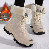 Women's long-sleeve snow boots, winter, fleece-lined, warm, outdoor, snow, sports shoes, minus V1102-M-DRESS-QASZ-785221-KHAK-7AU7EU38