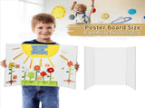 8 Pcs Trifold Poster Board, White Poster Board Comes with Sticky Accessories, Corrugate Presentation V1370-AZ4-10287