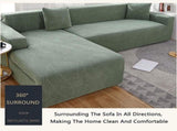 Waterproof sofa cover - Light grey jacquard leaf pattern - For 2-seater sofa V1188-MS101-00909-1