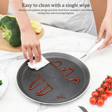 28cm Stainless Steel Crepe Pan Non-Stick Pan Honeycomb Coating Frying Pan Pizza6299 V201-W13885167