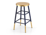 Artiss Bar Stools Metal Gold Navy BA-U-5005-NAGD