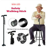 Folding Walking Stick Cane with Adjustable Height and LED Light Support V1188-MS-617-125