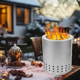 Portable Metal Tabletop Fire Pit with Ventilation Holes for Garden, Camping and Outdoor Warmth, V1189-LC-HW-00362
