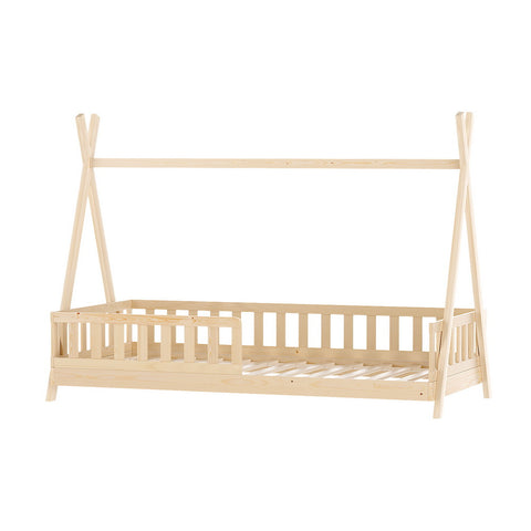 Artiss Bed Frame Wooden Kids House Frames Oak PUAH WBED-PUAH-S-PN-AB