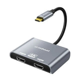 mbeat Tough Link USB-C to Dual 4K/60Hz HDMI MST Adapter 4K V1202-V2-USMB-XAD-C2HDM