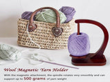 1 Piece Wooden Yarn Holder Magnetic Rotating for Crochet and Knitting Holds up to 500 g V1237-ZY-818-246