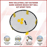 Mini Volleyball Set Outdoor Game Garden Beach Net Ball Kit Sport Toys V63-837301