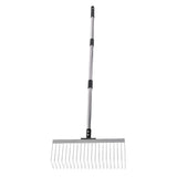 Bow Rake Garden Rake with Detachable Long Handle 21 Tines Garden Tool for Loosening Soil Gathering V1294-YM0901-3111250160611