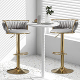 SERENIT Golden Swivel Upholstered Velvet Adjustable Height Counter Stool with Metal Frame Grey V255-SE-GP2312R-GREY