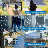 Laser FHD Outdoor Pan Tilt Camera Solar White V1031-LSH-ODPNT-123