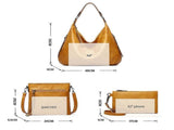 Women's Soft Leather Tote Bags 3pcs Fashion Handbag Wallet Shoulder Purse Set V1263-JX-3528
