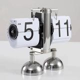 Retro Flip Clock, Automatic Mechanical Flip Desk Clock with Stainless Steel Frame for Living Room, V1237-ZY-924-351