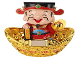 12 Inch Solar Powered Statue God of Wealth Nodding Ornament Prosperity and Fortune Meaning Car V1294-YM0901-3115230138511